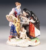 LATE NINETEENTH/ EARLY TWENTIETH CENTURY CONTINENTAL PORCELAIN GROUP, painted in colours and