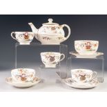 LATE NINETEENTH CENTURY THIRTY SIX PIECE ROYAL WORCESTER CHINA PART TEA SERVICE, now suitable for