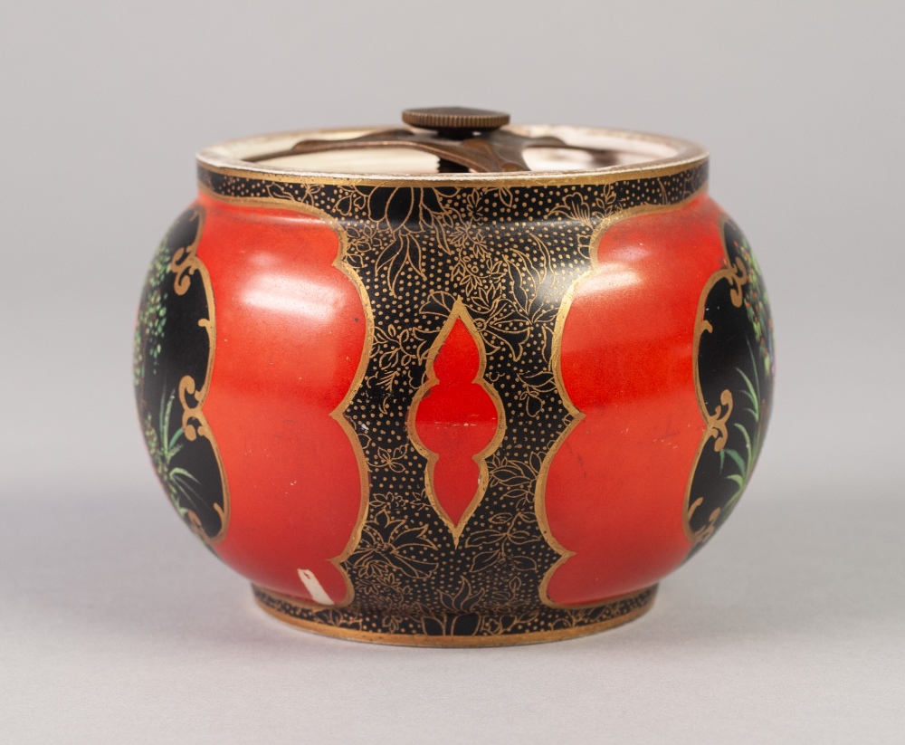 A WILTSHAW AND ROBINSON CARLTON WARE POTTERY TOBACCO JAR with securing in place airtight cover, - Image 3 of 5