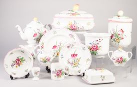 FORTY FIVE PIECE SPODE 'MARLBOROUGH SPRAYS' PATTERN POTTERY PART DINNER AND TEA SERVICE, comprising: