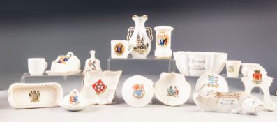 TWENTY PIECES OF MINIATURE CRESTED CHINA, including FOLEY, ARCADIAN, TUSCAN, and UNMARKED PIECES,