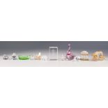COLLECTION OF SWAROVSKI AND SIMILAR SMALL GLASS MODELS, including: CARRIAGE and ROCKING CHAIR with