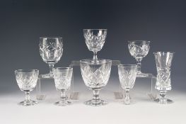 TWENTY THREE PIECE ROYAL BRIERLEY PART SUITE OF STEMMED DRINKING GLASSES IN THREE SIZES, comprising: