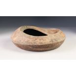 SYLVIA DAVEY? STUDIO POTTERY BOWL, of circular organic form, the incised combed decoration glazed in