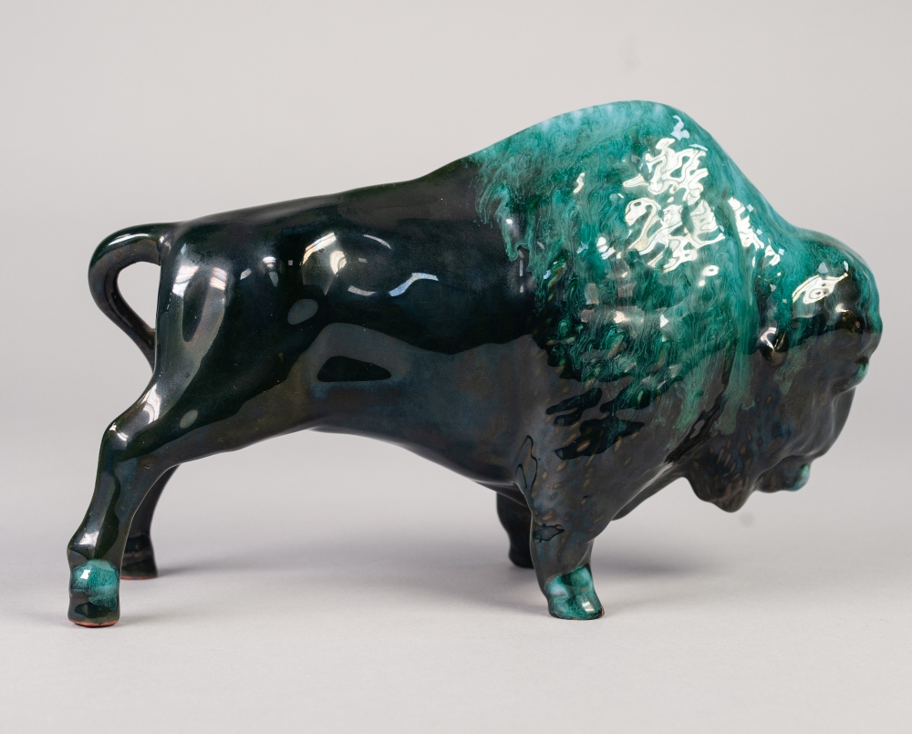 CANADIAN, BLUE MOUNTAIN POTTERY MODEL OF A BUFFALO, 7" (17.8cm) high - Image 5 of 5