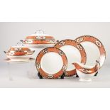 FORTY EIGHT PIECE LOSOL WARE 'CRANFORD' PATTERN POTTERY PART DINNER SERVICE, now suitable for ten