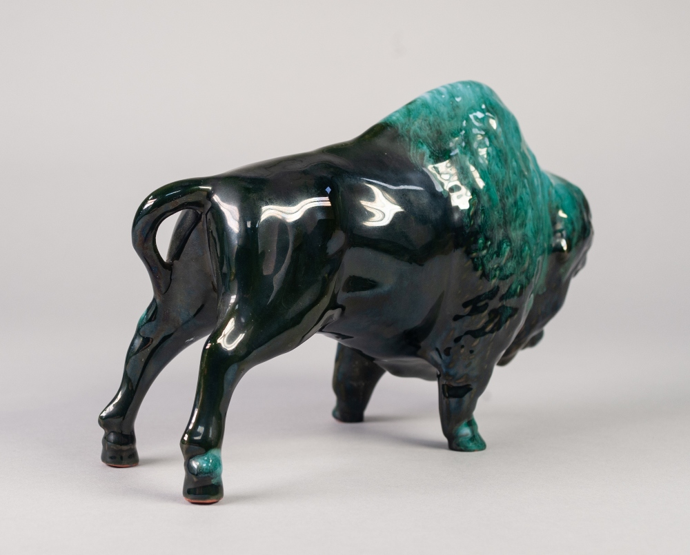 CANADIAN, BLUE MOUNTAIN POTTERY MODEL OF A BUFFALO, 7" (17.8cm) high - Image 4 of 5