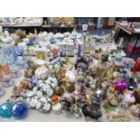 A LARGE QUANTITY OF RESIN FIGURES AND ORNAMENTS ETC....