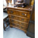 A SMALL REPRODUCTION MAHOGANY BACHELORS CHEST WITH FOLD-OVER TOP