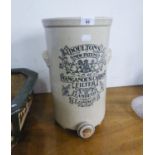 A STONEWARE ADVERTISING BARREL 'MANGANOUS CARBON FILTER' (LACKS LID)