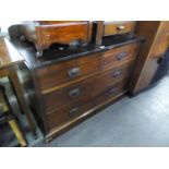 A DRESSING CHEST OF TWO SHORT AND TWO LONG DRAWERS, WITH FRAMELESS MIRROR