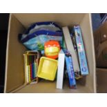 ONE BOX OF CHILDREN'S TOYS, LEGO, A LITTLE TIKES TIPPER TRUCK ETC....