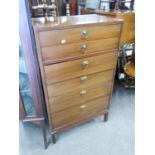 'GRANGE' FURNITURE MAHOGANY TALLBOY CHEST OF SIX GRADUATED LONG DRAWERS AND THE MATCHING DRESSING