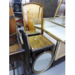 AN EARLY TWENTIETH CENTURY OAK SQUARE TOP TWO TIER TABLE, ON BARLEY TWIST SUPPORTS, ALSO A WOODEN