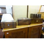 THREE ANTIQUE VENEERED BOXES