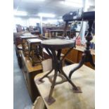 A VINTAGE MACHINIST CHAIR, WITH FOUR SPUR METAL BASE