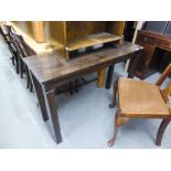 AN ORIENTAL EBONY NARROW OBLONG SIDE TABLE OR SMALL CUPBOARD WITH TWO GLAZED DOORS