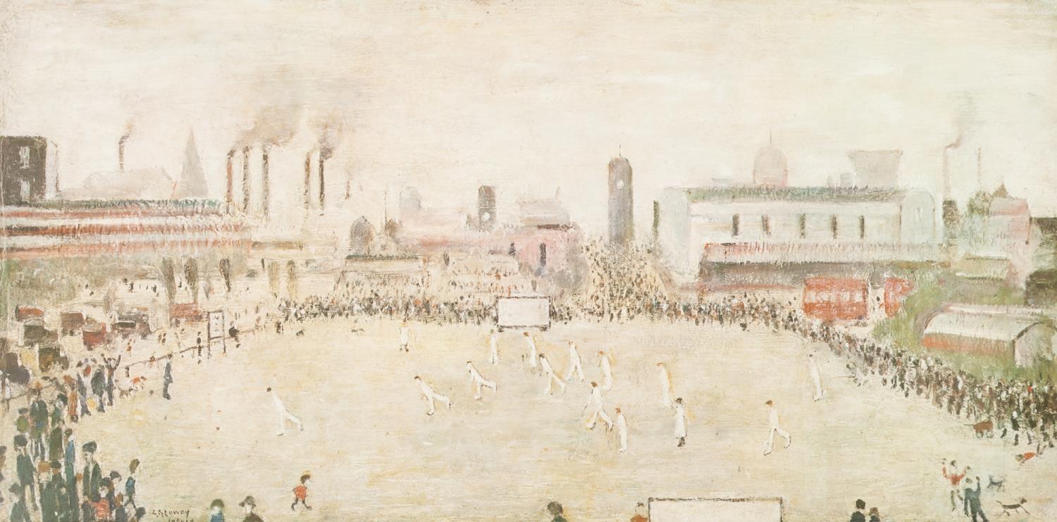 L. S. LOWRY (1887 - 1976) LIMITED EDITION COLOUR PRINT 'Lancashire League Cricket Match'