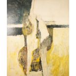 COLIN JELLICOE (1942 - 2018) OIL PAINTING ON BOARD 'Three Figures', abstract Signed and dated 1965