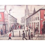 •LAURENCE STEPHEN LOWRY (1887 - 1976) ARTIST SIGNED LIMITED EDITION COLOUR PRINT 'Fever Van' An