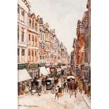 •MARGARET CHAPMAN (1940 - 2000) ACRYLIC ON CANVAS Chester street scene Signed 10" x 7" (25.5 x 18cm)