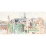 IAN NORRIS (Twentieth/Twenty First Century) OIL ON CARD 'Preston' city scape Signed, titled and