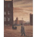 ROGER HAMPSON (1925 - 1996) OIL PAINTING ON BOARD 'Bolton Mills' Signed lower right and titled and