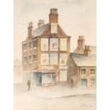 LES HARRIS (1924-2008) WATERCOLOUR DRAWING 'Salford Bill Boards' Signed and dated 1986, lower