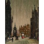 •ARTHUR DELANEY (1927-1987) OIL ON BOARD View of Albert Square, Manchester from Mount Street Signed