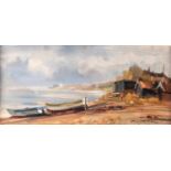 IVAN TAYLOR (Contemporary) OIL PAINTING ON BOARD 'Dunwich Beach, Suffolk' Signed lower right,