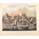 J. HARRIS AFTER H. ALKEN SET OF FOUR HAND COLOURED AQUATINTS 'The First Steeple Chase on Record'