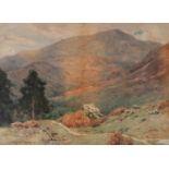 ALFRED HEATON COOPER (1864-1929) WATERCOLOUR DRAWING Lakeland scene with path in the foreground