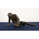 AFTER THE ANTIQUE, A NINETEENTH CENTURY PATINATED BRONZE FIGURE, ‘THE DYING GAUL, 8” (20.3cm)