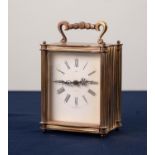 SMITHS 8 DAY FLOATING BALANCE, TWENTIETH CENTURY GILT METAL CASED CARRIAGE CLOCK, the Roman dial