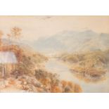 EBENEZER WAKE COOK (1843-1926) WATERCOLOUR A highland river landscape Signed lower left 9 3/4" x