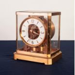 JAEGER LeCOULTRE COPPER PLATED ATMOS CLOCK, serial number: 57910, the white enamelled chapter ring
