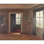 DANISH SCHOOL (Twentieth Century) OIL PAINTING ON CANVAS A drawing room interior Indistinctly signed