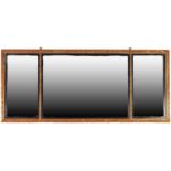MODERN GILT FRAMED BEVEL EDGED OBLONG WALL MIRROR, 29” X 41” (73.6cm x 104.1cm), together with