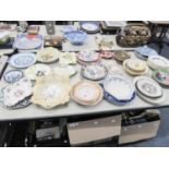 LARGE SELECTION OF DINNER PLATES AND BOWLS TO INCLUDE; COALPORT, ROYAL DOULTON, WOODS WARES,