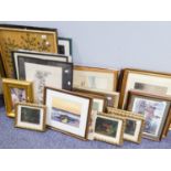 LARGE QUANTITY OF PAINTINGS, PRINTS, WATERCOLOURS, PASTELS ETC..... VARIOUS SUBJECTS