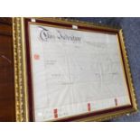 TWO 'FRAMED AND GLAZED INDENTURES (2)