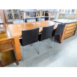 LARGE GOOD QUALITY EXTENDING DINING TABLE, HAVING EXTRA LEAF (SEATS 8-10)