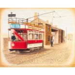 PAUL TITTERTON (TWENTIETH CENTURY) OIL ON BOARD ‘Stockport No5…….’, Stockport tram Signed, titled