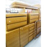 GOOD QUANITY 'MOSER' LIGHT OAK BEDROOM FURNITURE TO INCLUDE; A TWO DOOR CUPBOARD, A CORNER UNIT WITH