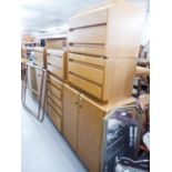 GOOD QUALITY 'MOSER' LIGHT OAK BEDROOM FURNITURE TO INCLUDE; A FIVE DRAWER CHEST, A TWO DOOR