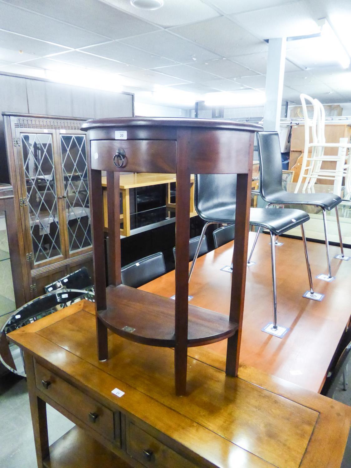 ANCIENT MARINER MAHOGANY DEMI LUNE SIDE TABLE