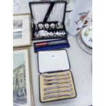 SILVER PLATED DESSERT CANTEEN (ONE SERVING SPOON, 6 FORKS AND 6 SPOONS) ART DECO STYLE, AFTERNOON