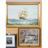 COLOUR PRINT, CLIPPER SHIP AND 'MAY TIME' BY HAROLD HARVEY (1874-1941) (2)