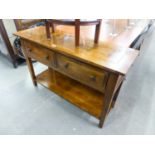 MAHOGANY SIDE TABLE, HAVING TWO DRAWER AND UNDERSHELF