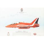 THREE ‘RAF’ LIMITED EDITION COLOUR PRINTS OF MILITARY AIRCRAFT WITH RELATED SIGNATURES,